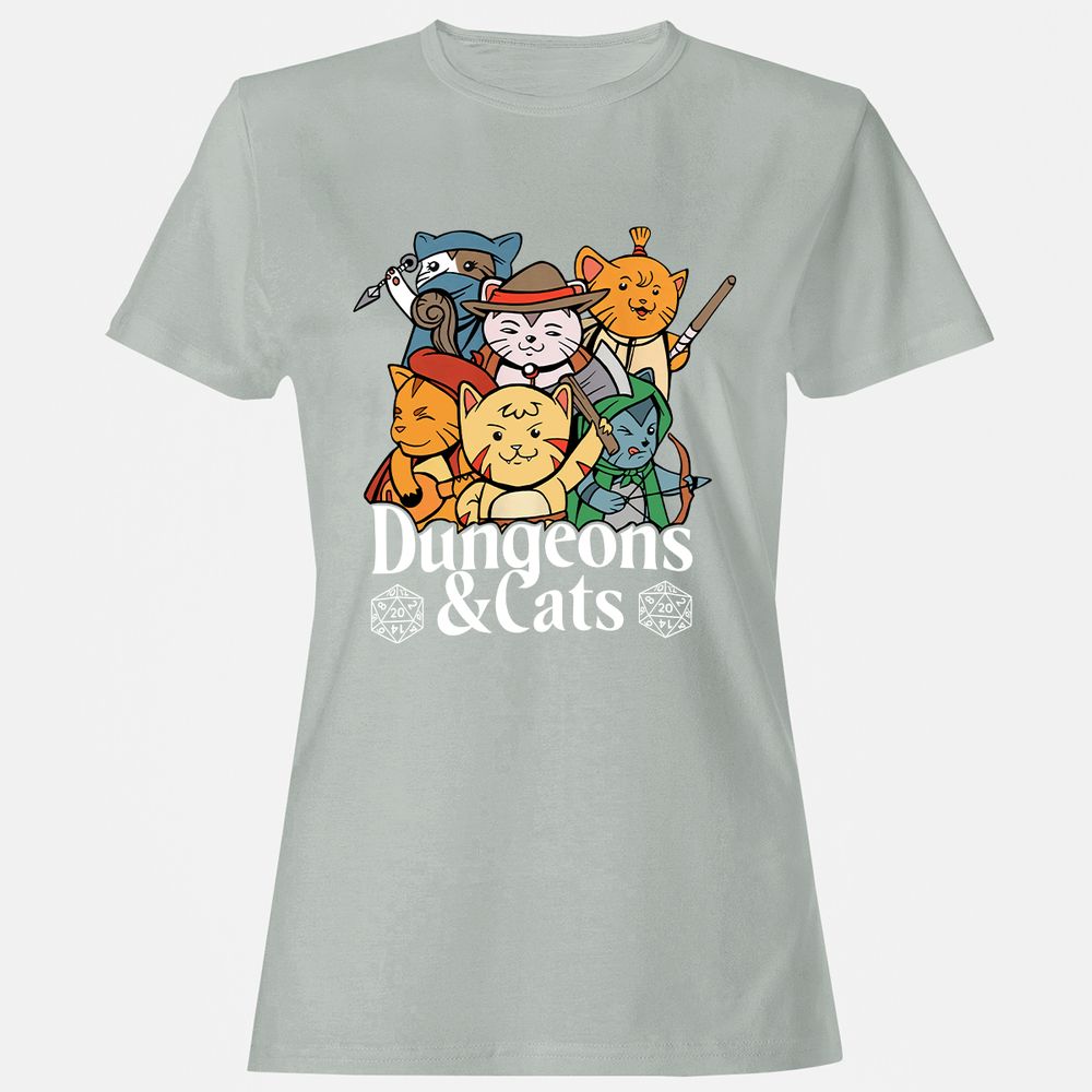 Dungeons & Cats Women's T-Shirt - Ash - 2