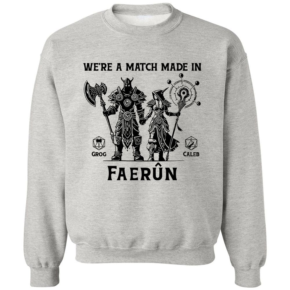 Custom DnD Class Couple Classic Unisex Sweatshirt - Ash - 2