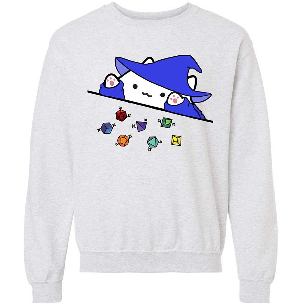 Cat Throws Dices Classic Unisex Sweatshirt - Ash - 2