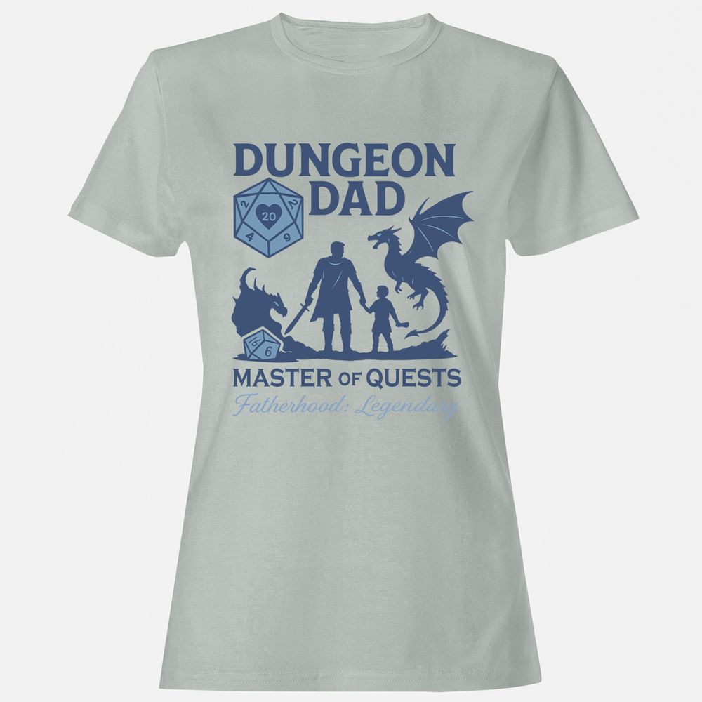 Dungeon Dad Master Of Quests Women's T-Shirt - Ash - 2