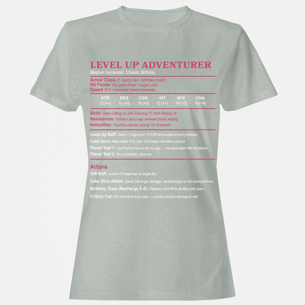 Level Up Adventurer Women's T-Shirt - Ash - 2