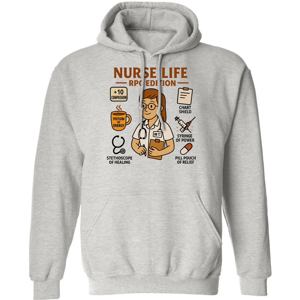 Nurse Life RPG Edition Classic Unisex Hoodie - Ash - 2