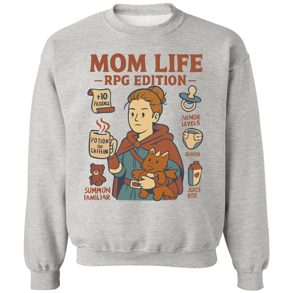 Mom Life RPG Edition Classic Unisex Sweatshirt - Ash - 2