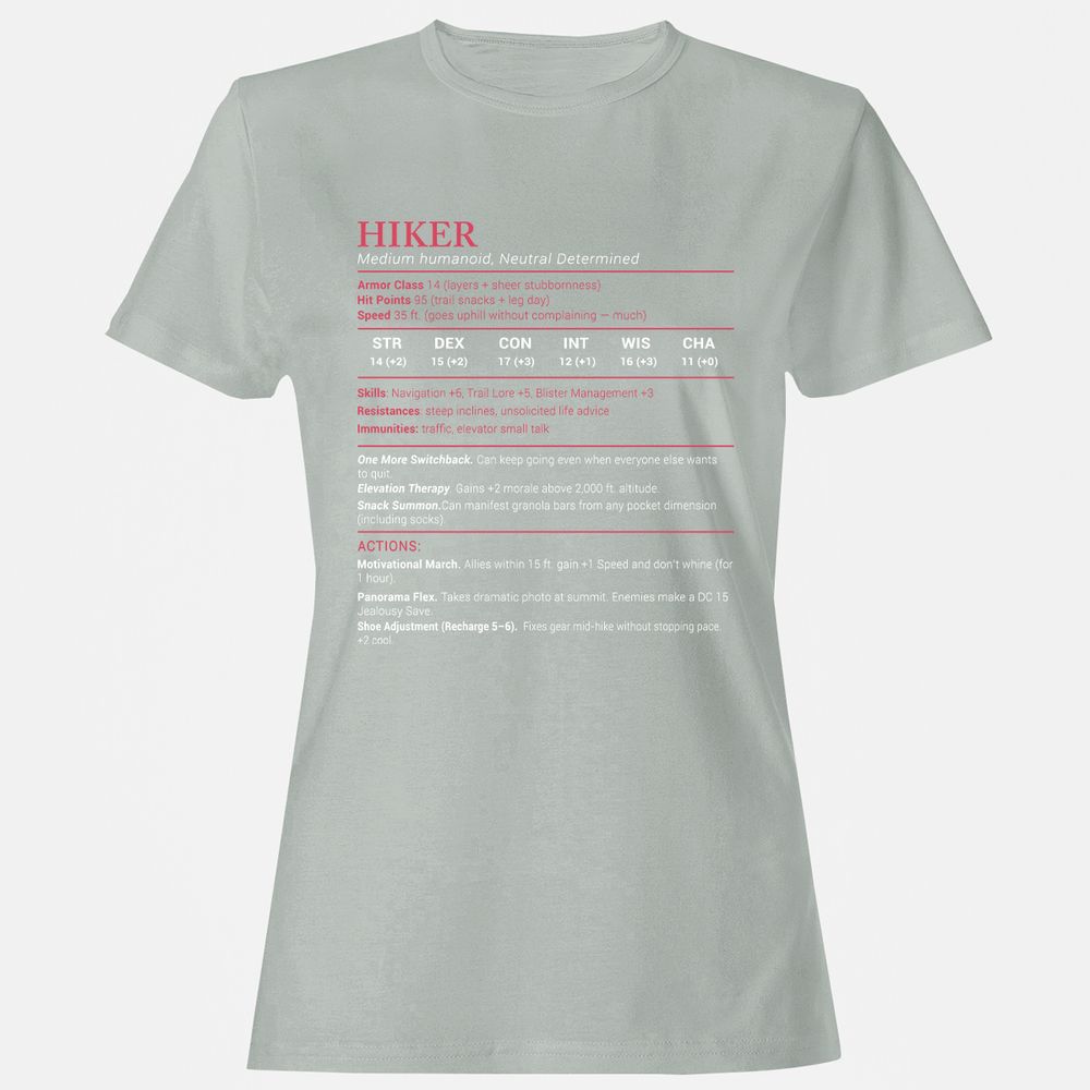 Hiker Stats Women's T-Shirt - Ash - 2