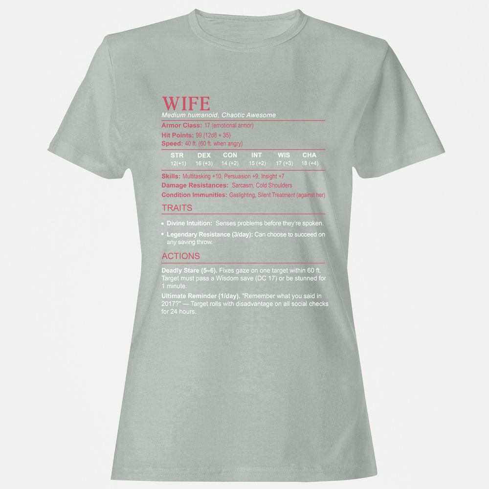 Wife Stats Women's T-Shirt - Ash - 2