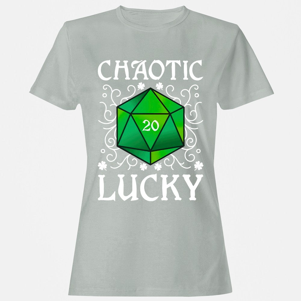 Chaotic Lucky D20 Dice Women's T-Shirt - Ash - 2