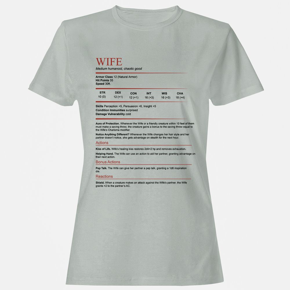 Wife White Women's T-Shirt - Ash - 2