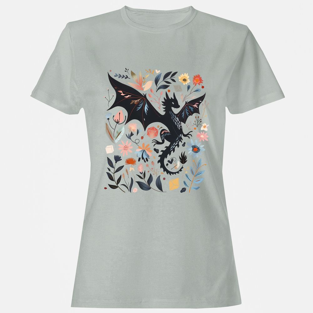 Floral DnD Dragon - Ash - 2