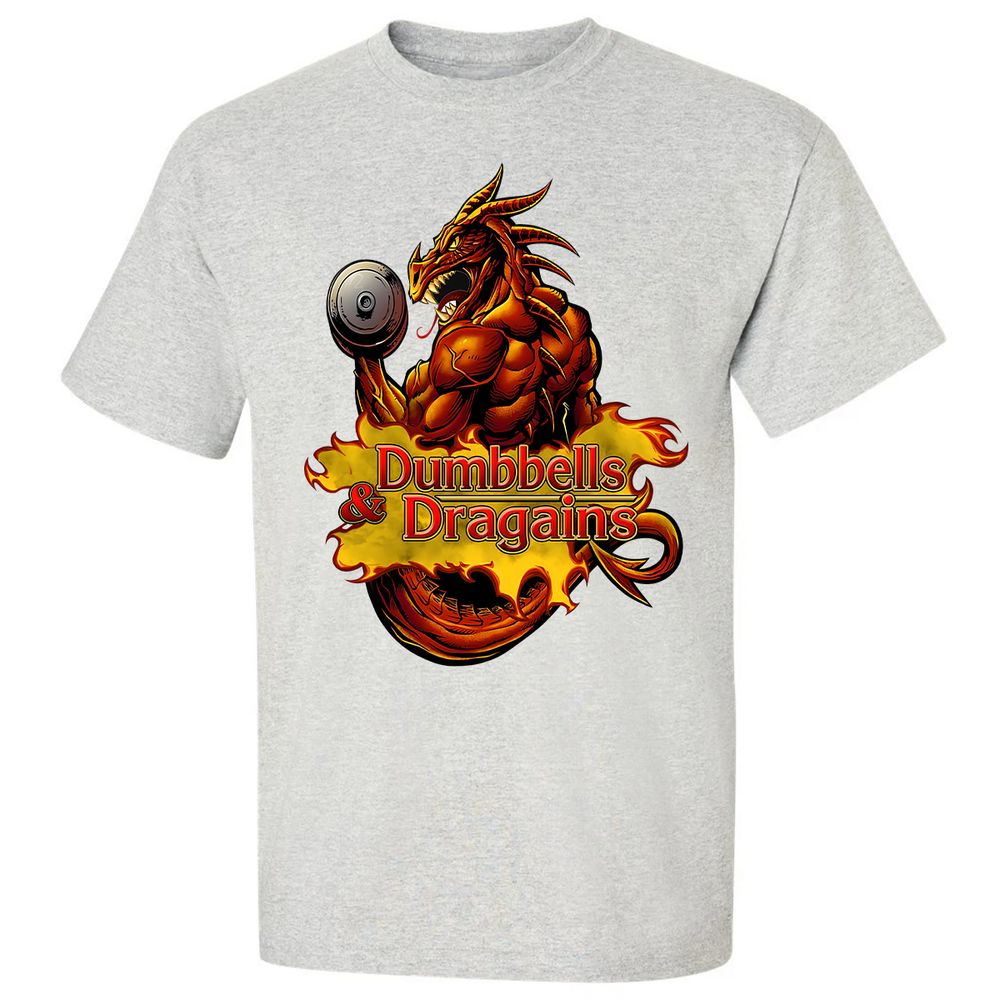Dumbbells & Dragains Classic Unisex T-Shirt - Ash - 2