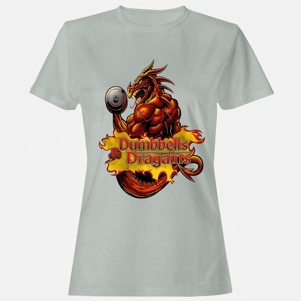 Dumbbells & Dragains Women's T-Shirt - Ash - 2