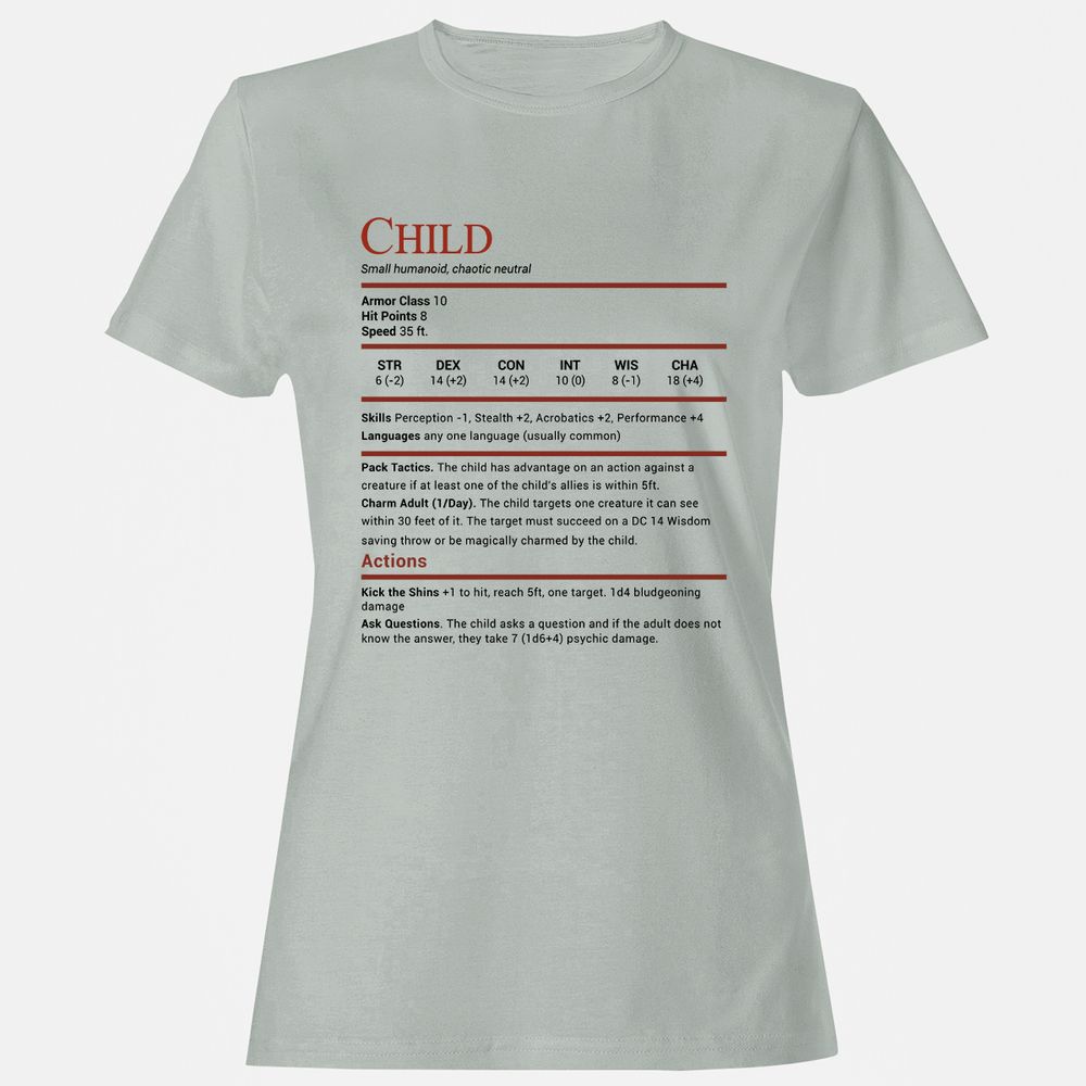 Child Stats Women's T-Shirt - Ash - 2