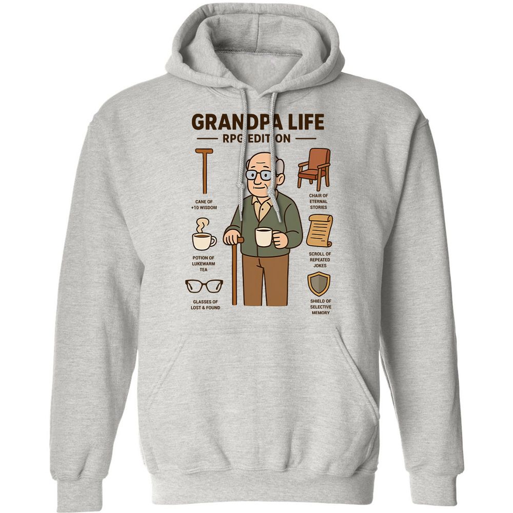 Grandpa Life RPG Edition Classic Unisex Hoodie - Ash - 2