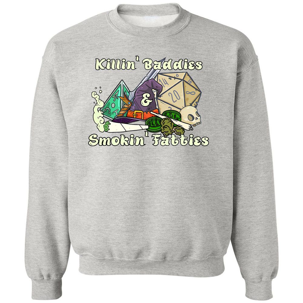 Killin' Baddies Smokin' Fatties Classic Unisex Sweatshirt - Ash - 2
