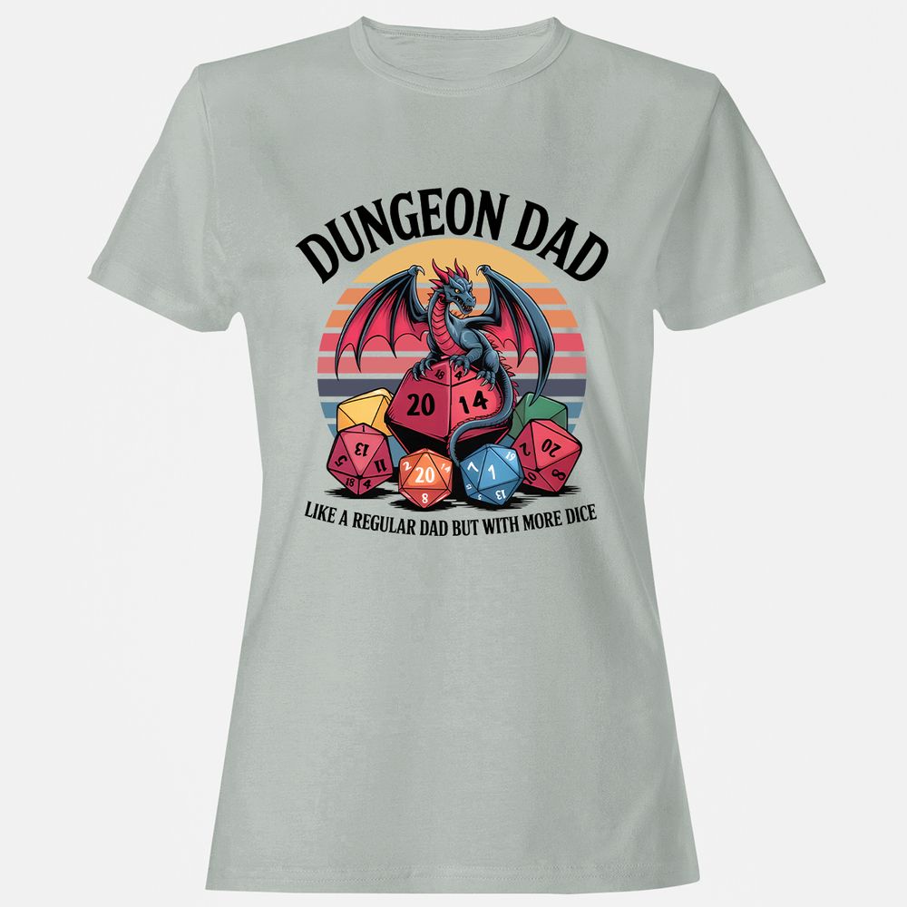 Dungeon Dad With More Dice Women's T-Shirt - Ash - 2
