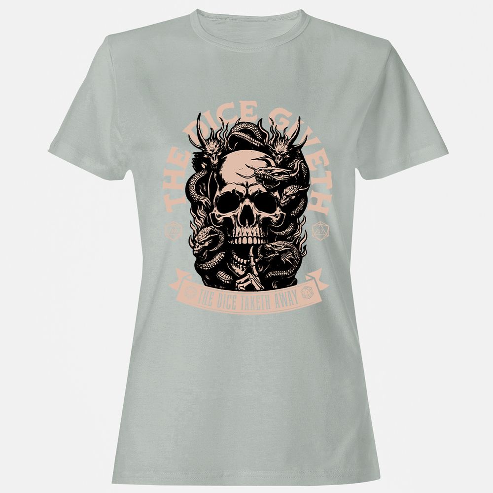 The Dice Giveth The Dice Taketh Away Women's T-Shirt - Ash - 2