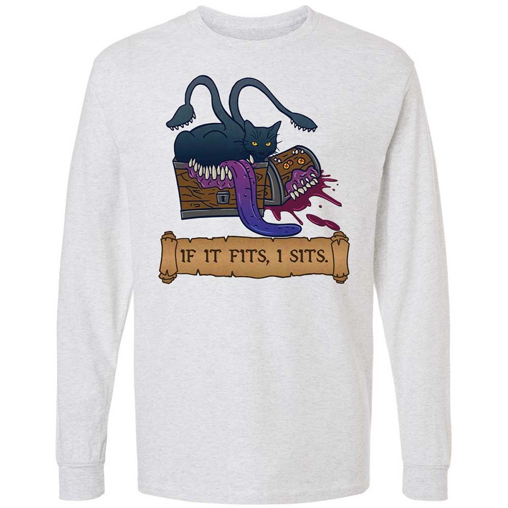 If It Fits I Sits Long Sleeve T-Shirt - Ash - 2