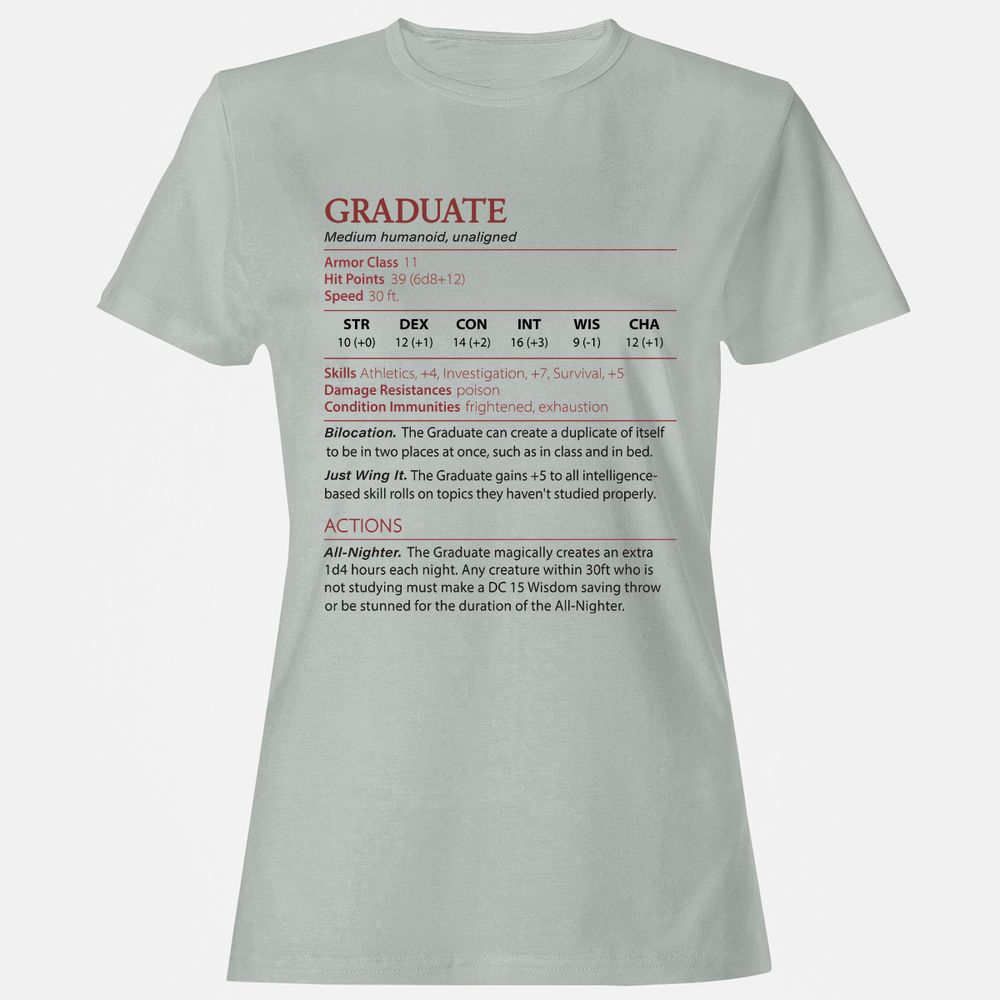 Graduate Stats Women's T-Shirt - Ash - 2