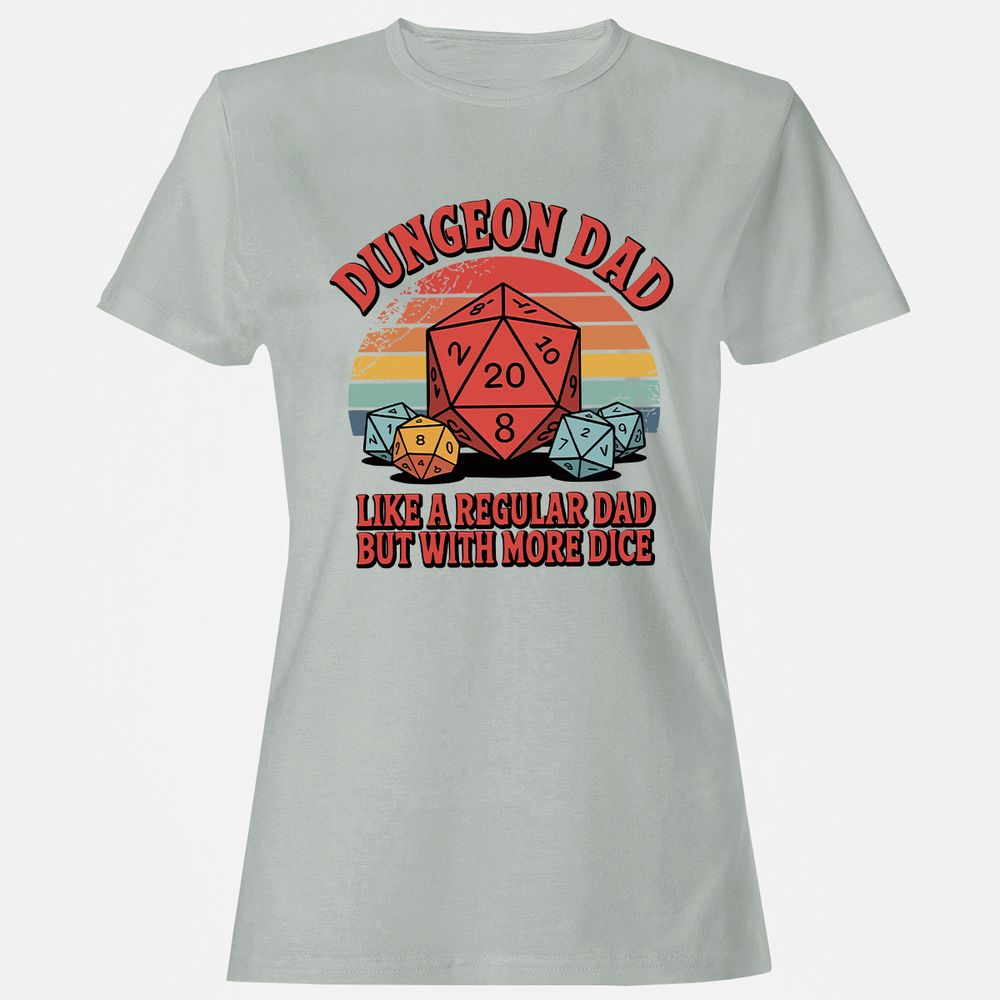Dungeon Dad With More Dice Women's T-Shirt - Ash - 2