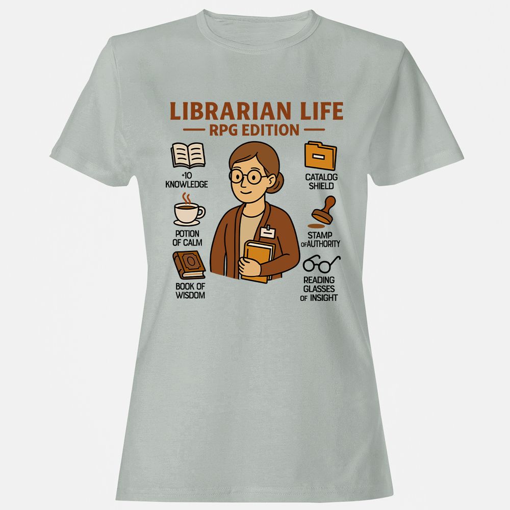 Librarian Life RPG Edition Women's T-Shirt - Ash - 2