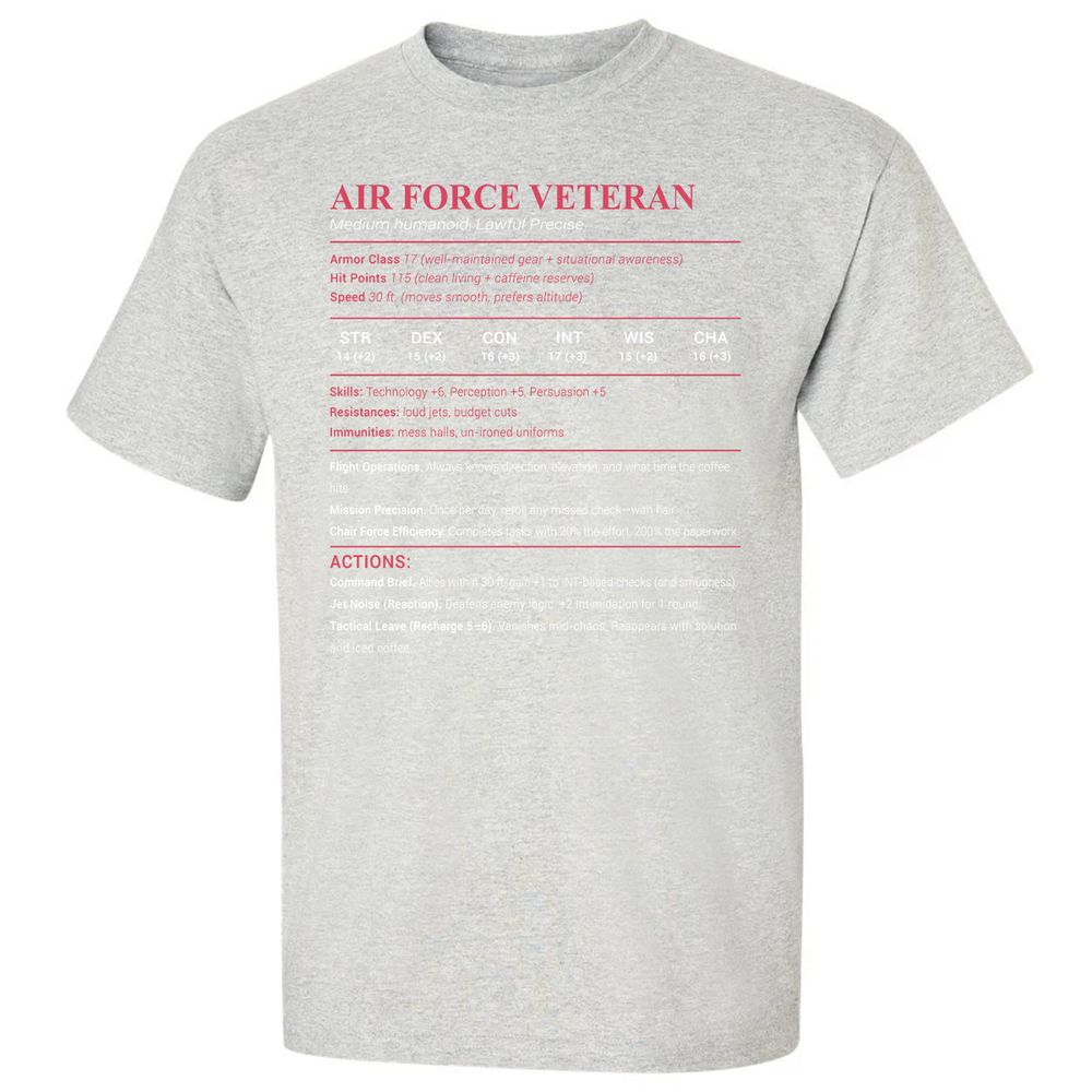 Air Force Veteran Classic Unisex T-Shirt - Ash - 2