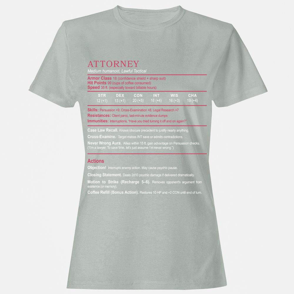 Attorney Women's T-Shirt - Ash - 2