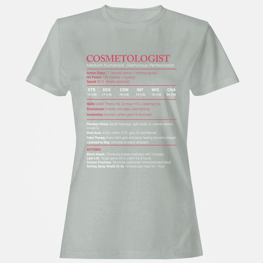 Cosmetologist Stats Women's T-Shirt - Ash - 2