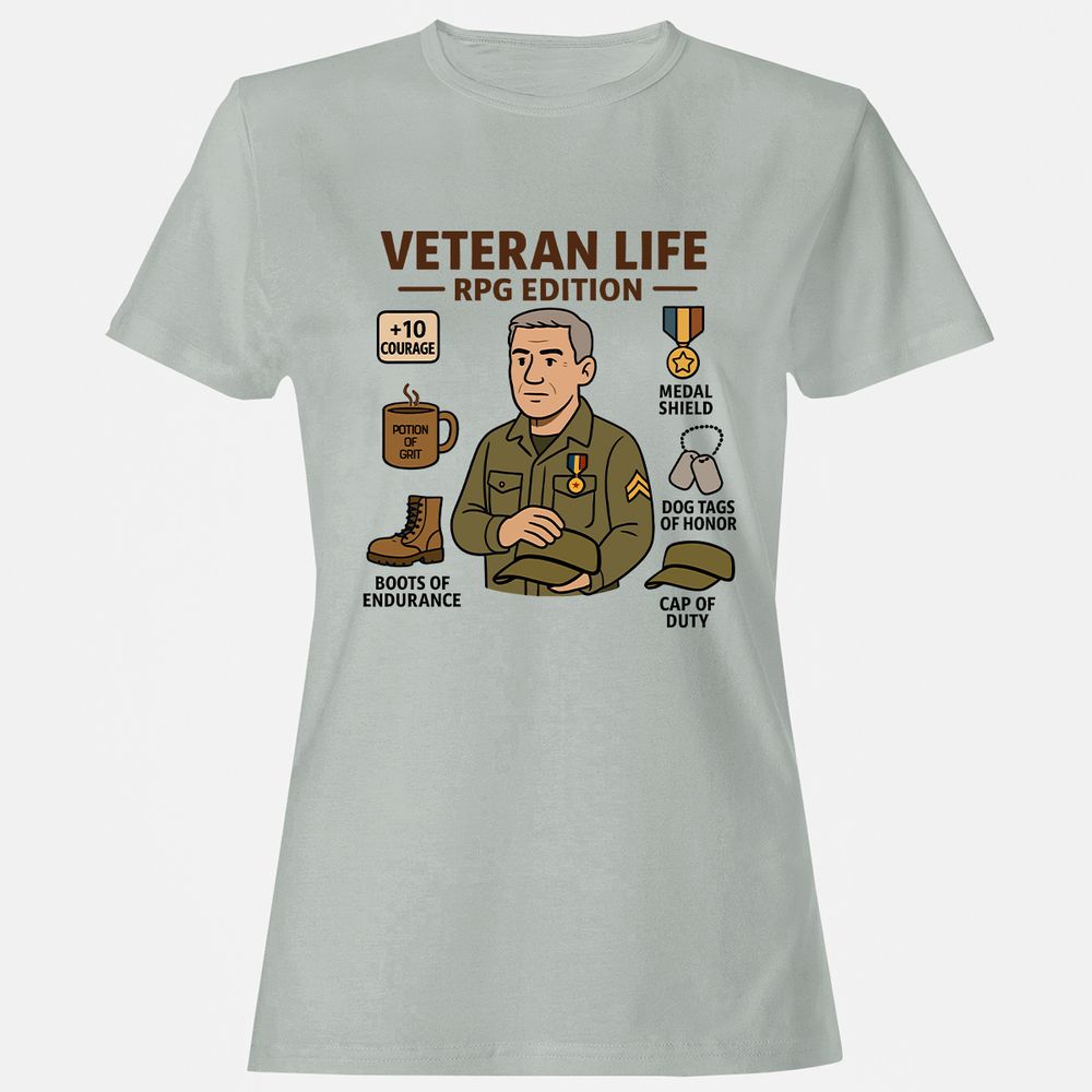 Veteran Life RPG Edition Women's T-Shirt - Ash - 2