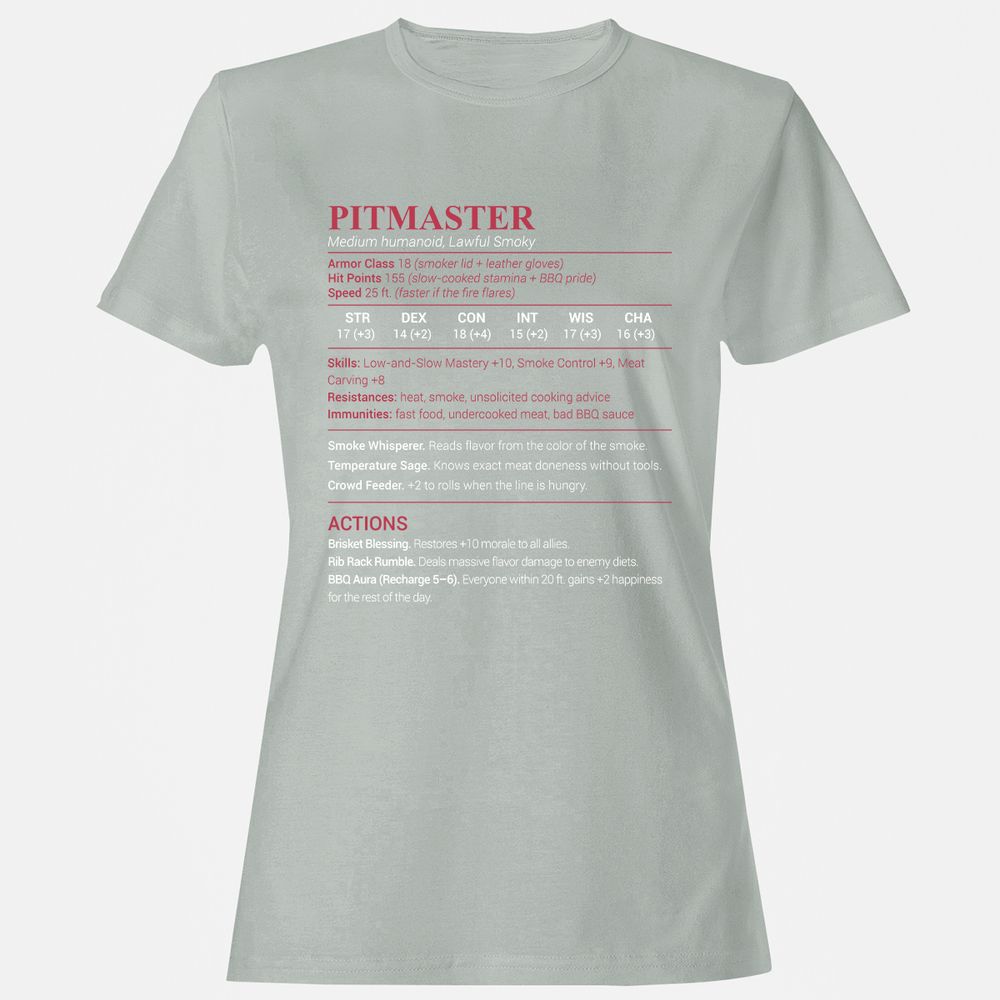 Pitmaster Stats Women's T-Shirt - Ash - 2