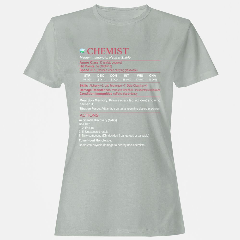 Chemist Stats Women's T-Shirt - Ash - 2