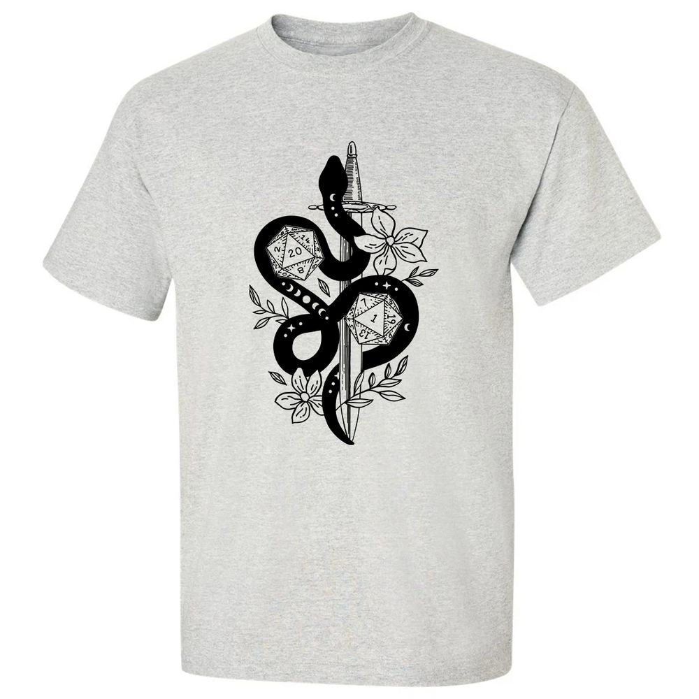 D20 Snake and Sword - Ash - 2