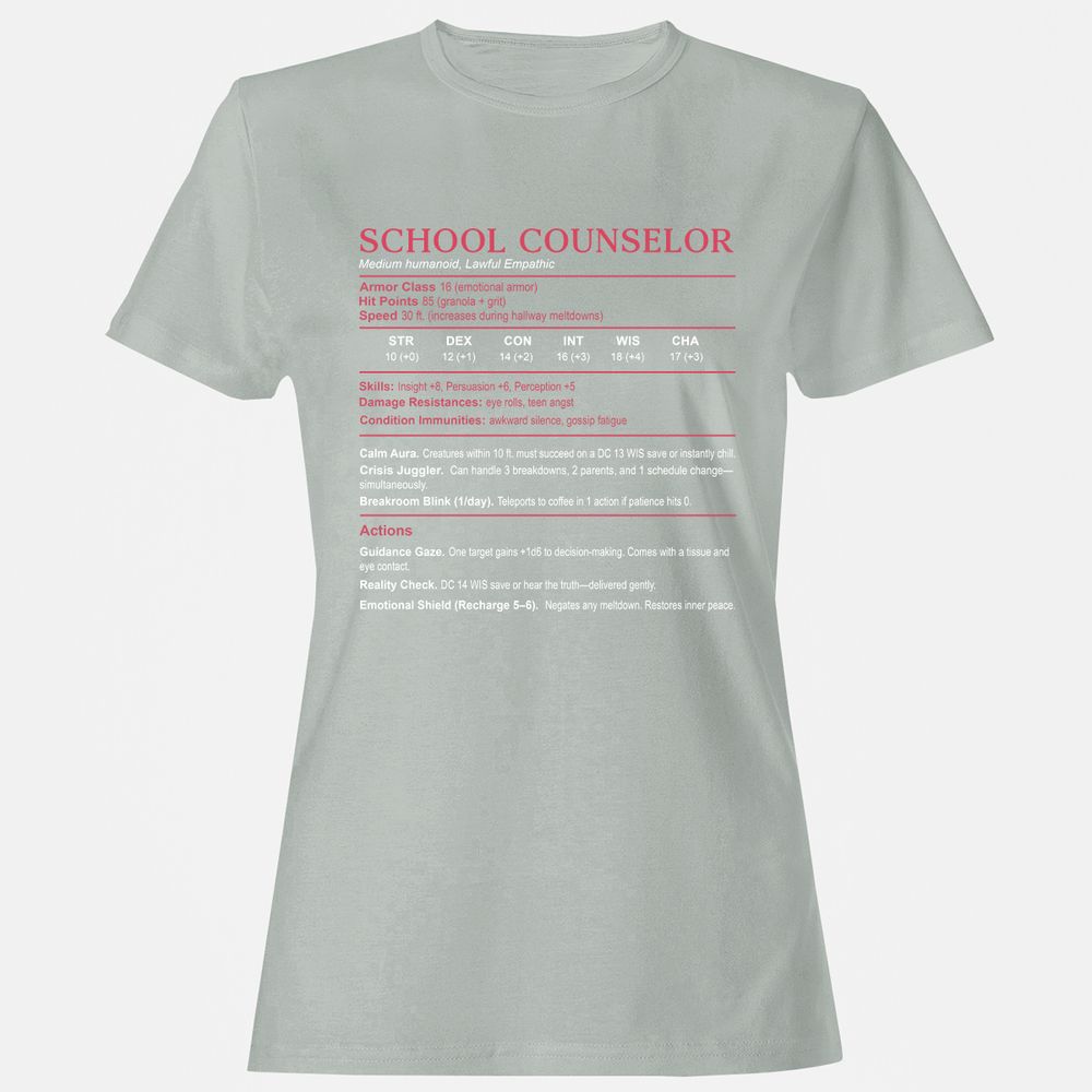 School Counselor Stats Women's T-Shirt - Ash - 2