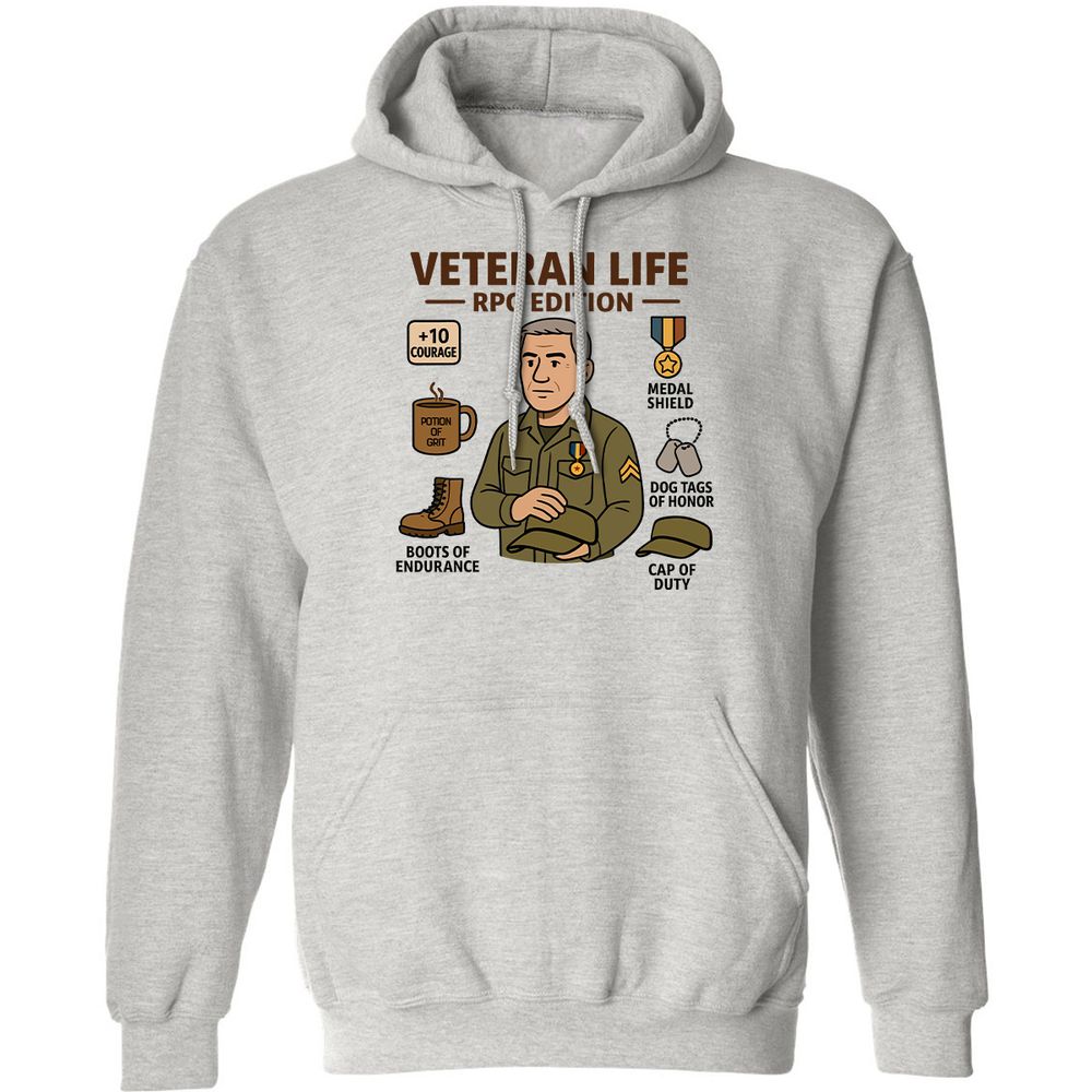 Veteran Life RPG Edition Classic Unisex Hoodie - Ash - 2