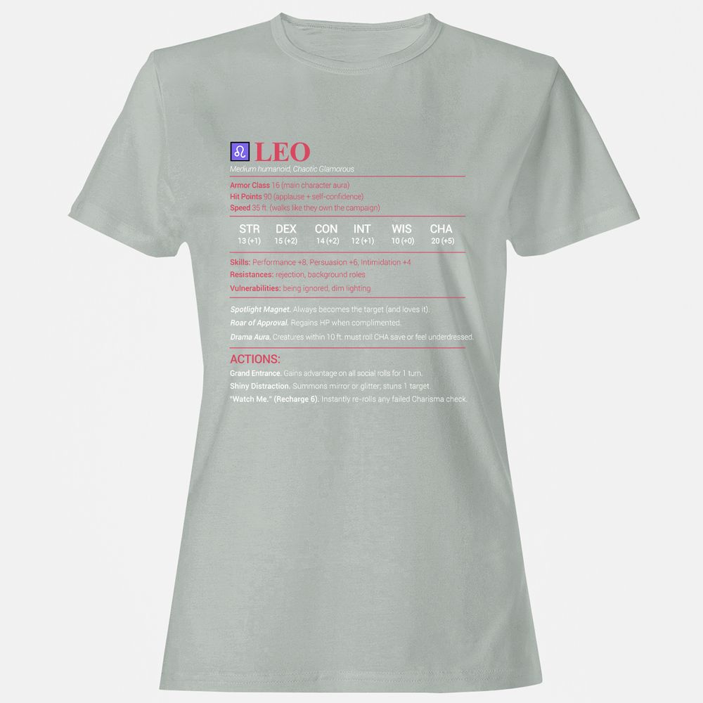 Leo Stats Women's T-Shirt - Ash - 2