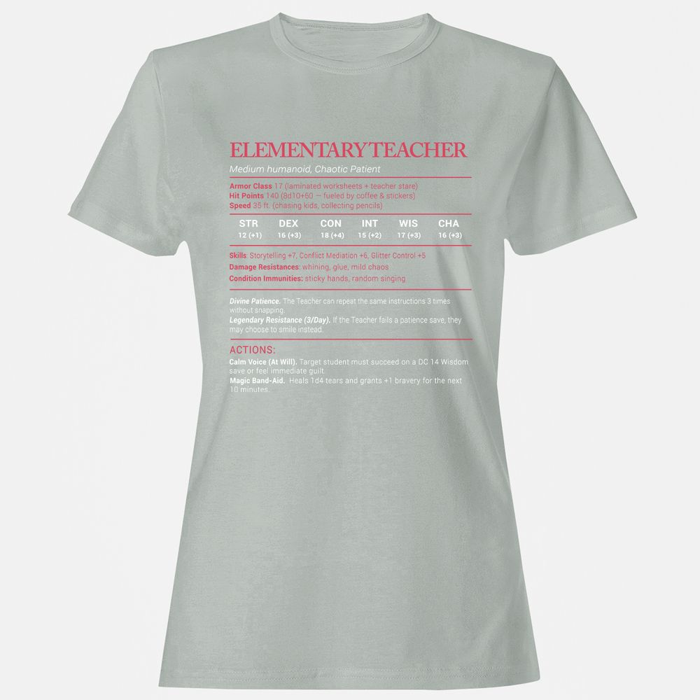 Elementary Teacher Stats Women's T-Shirt - Ash - 2