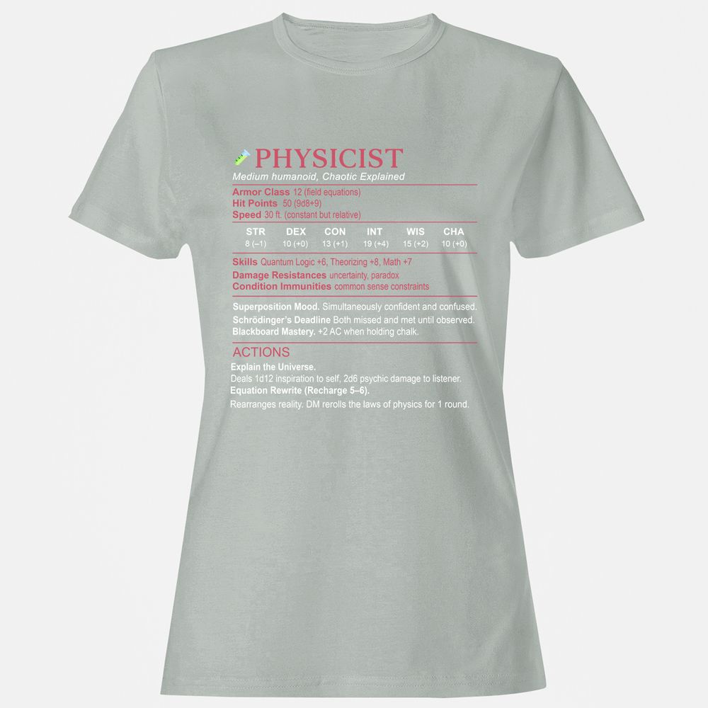 Physicist Stats Women's T-Shirt - Ash - 2