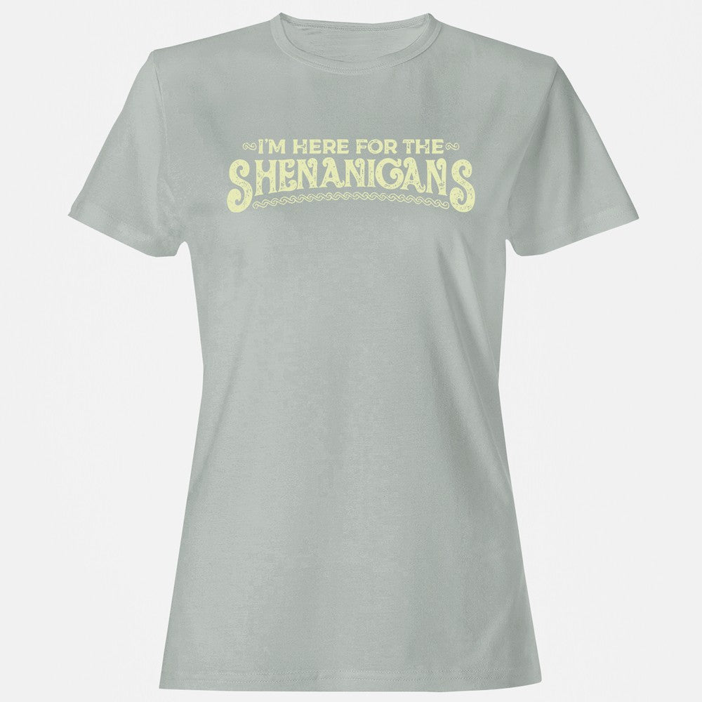 Here For The Shenanigans Women's T-Shirt - Ash - 2