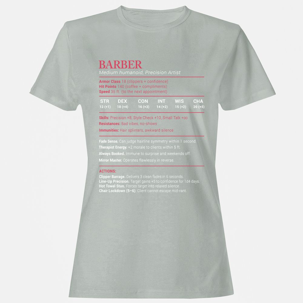 Barber Stats Women's T-Shirt - Ash - 2
