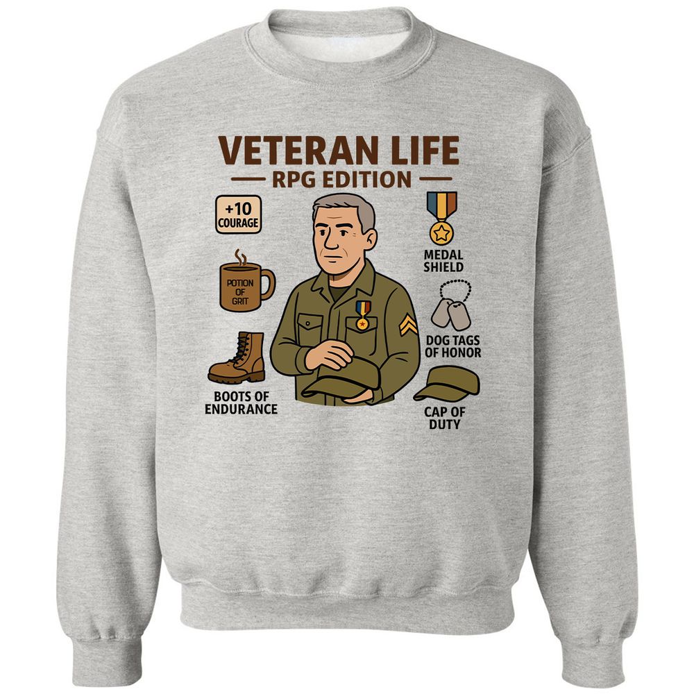 Veteran Life RPG Edition Classic Unisex Sweatshirt - Ash - 2