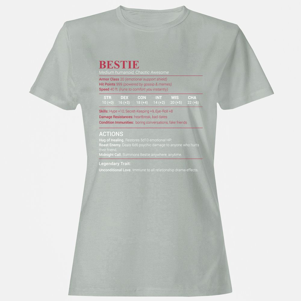 Bestie Stats Women's T-Shirt - Ash - 2