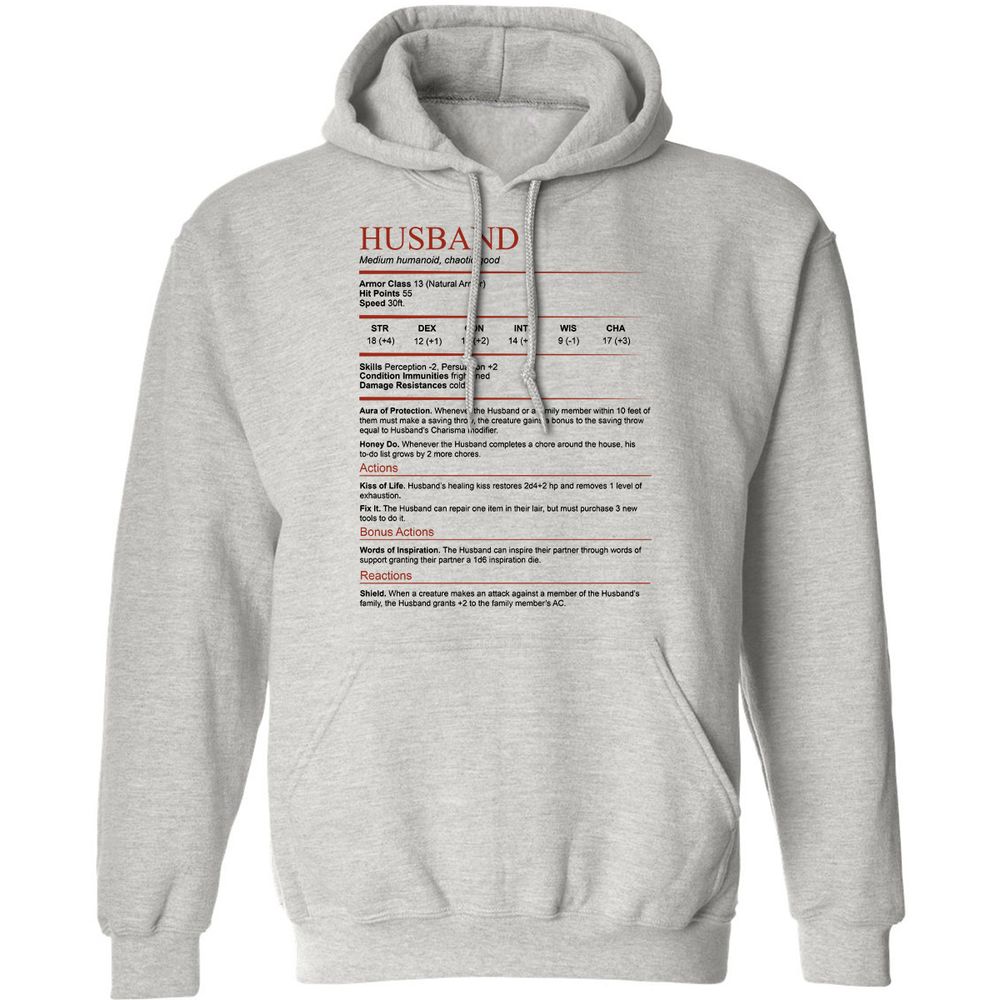Husband White Classic Unisex Hoodie - Ash - 2