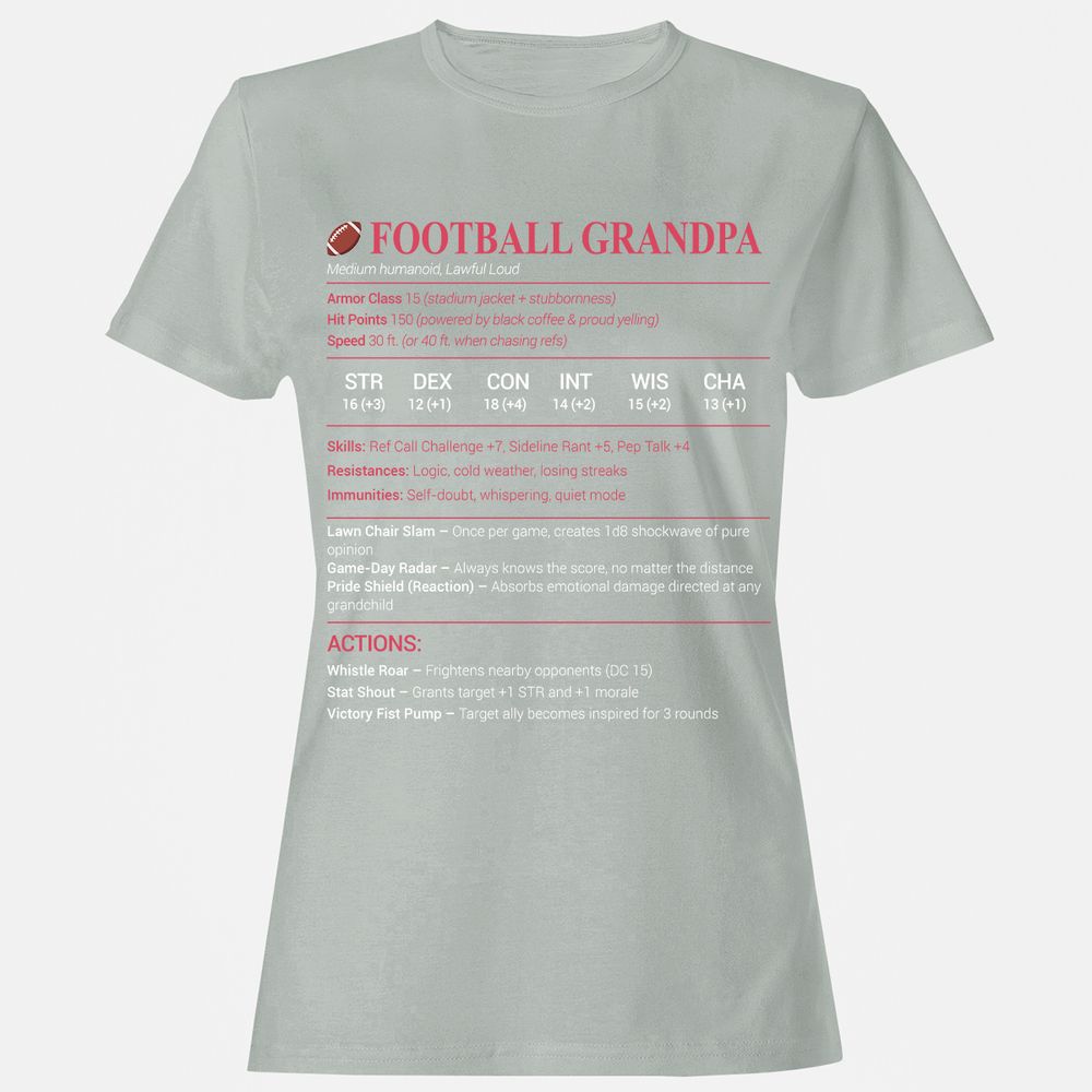 Football Grandpa Women's T-Shirt - Ash - 2