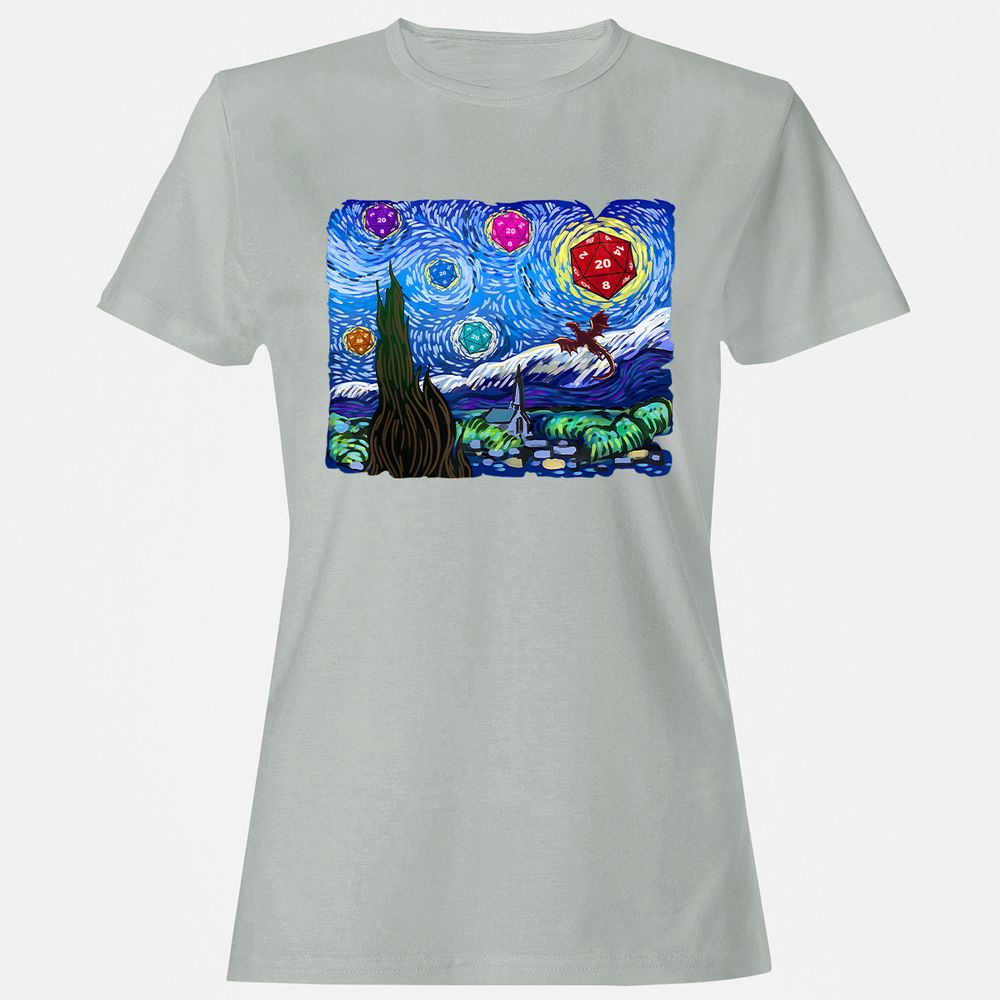 Dragon Starry Night Women's T-Shirt - Ash - 2