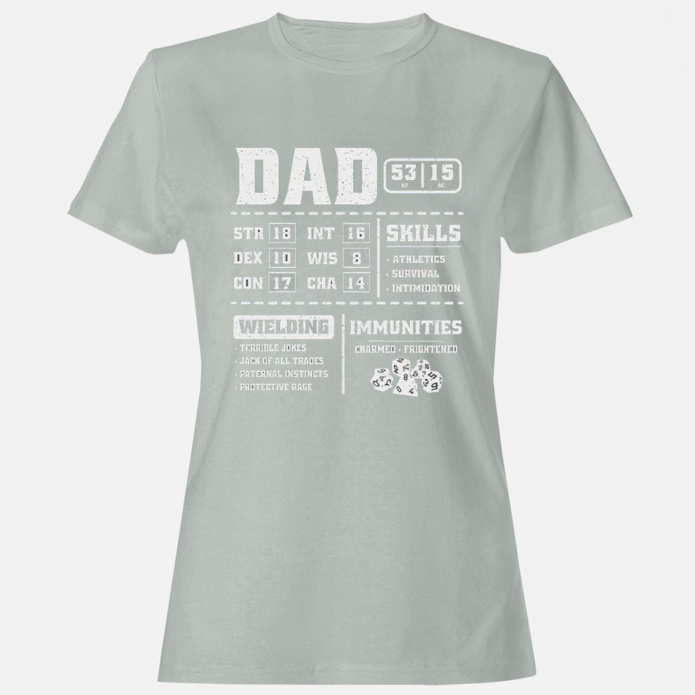 Dad Stat Block 2 Women's T-Shirt - Ash - 2