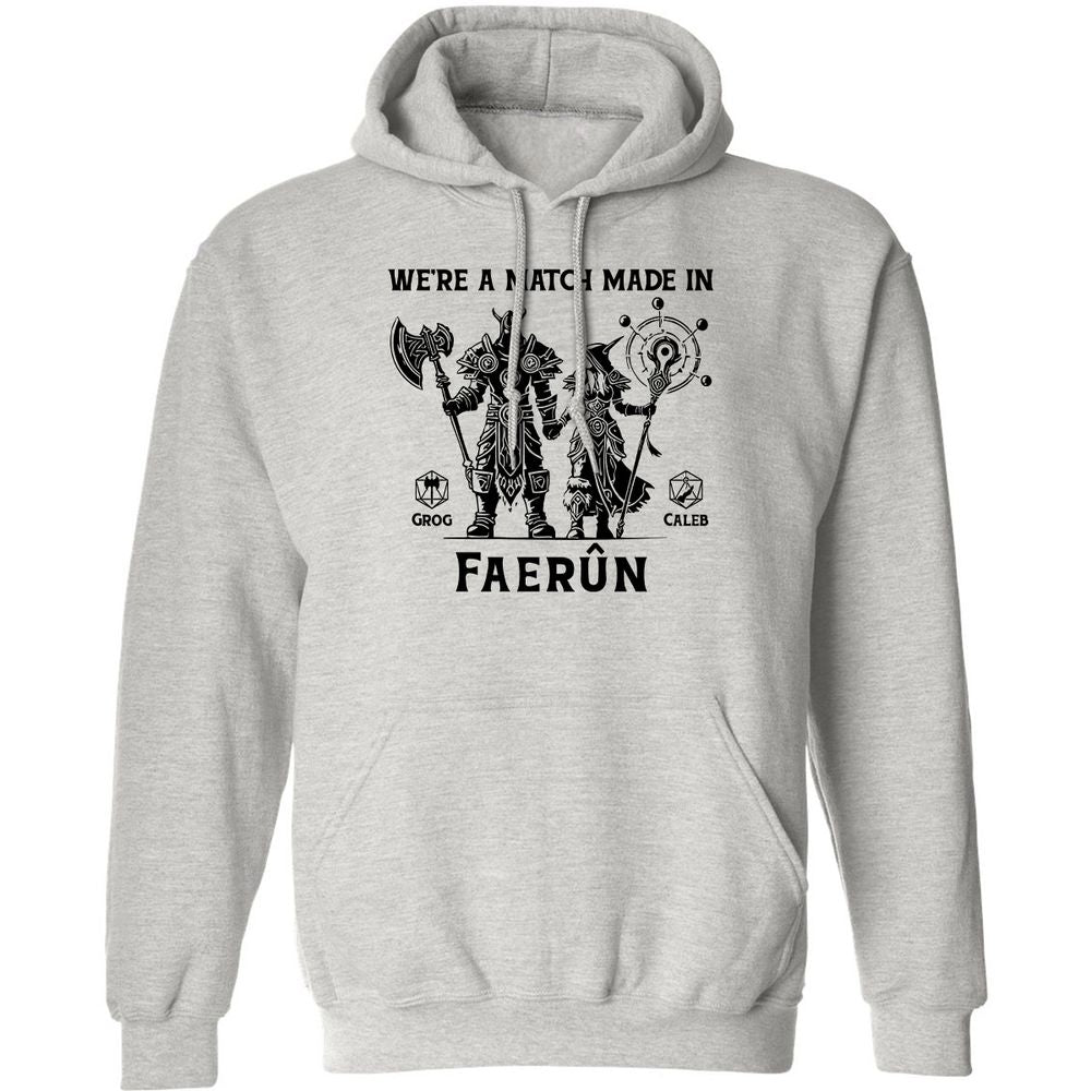 Custom DnD Class Couple Classic Unisex Hoodie - Ash - 2