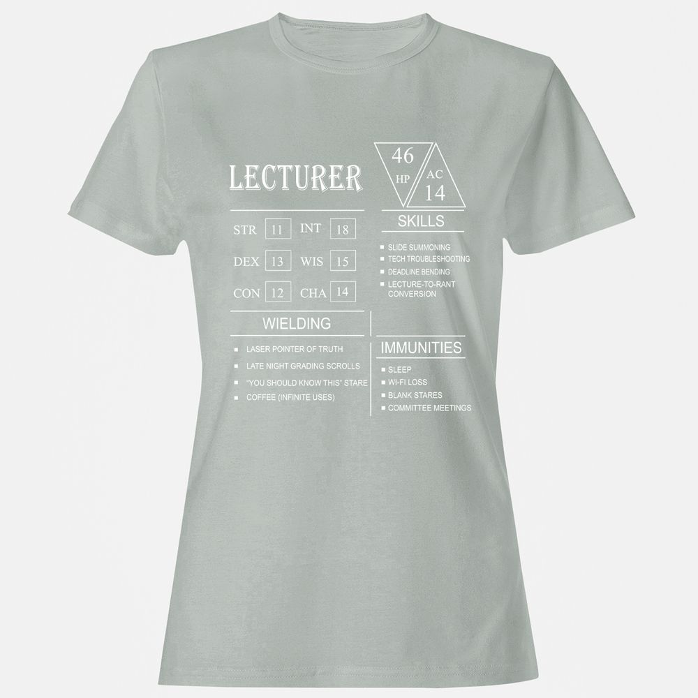 Lecturer New Women's T-Shirt - Ash - 2