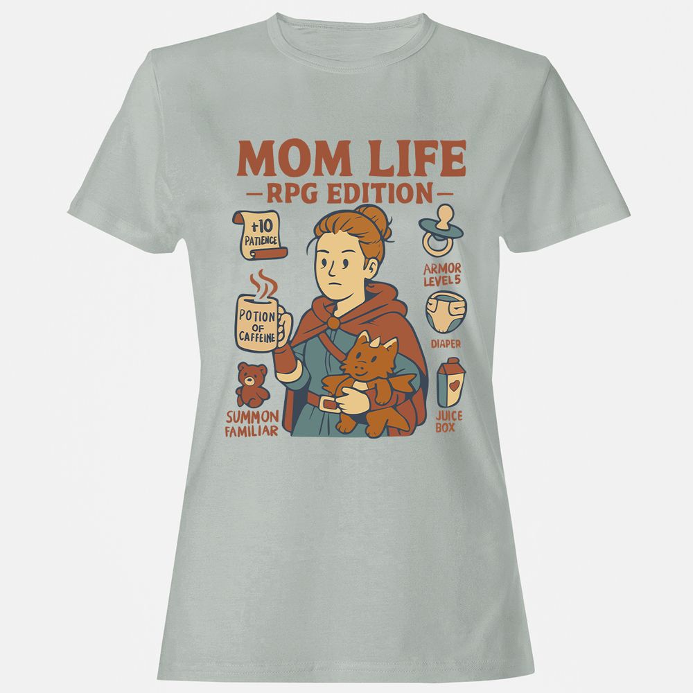 Mom Life RPG Edition Women's T-Shirt - Ash - 2