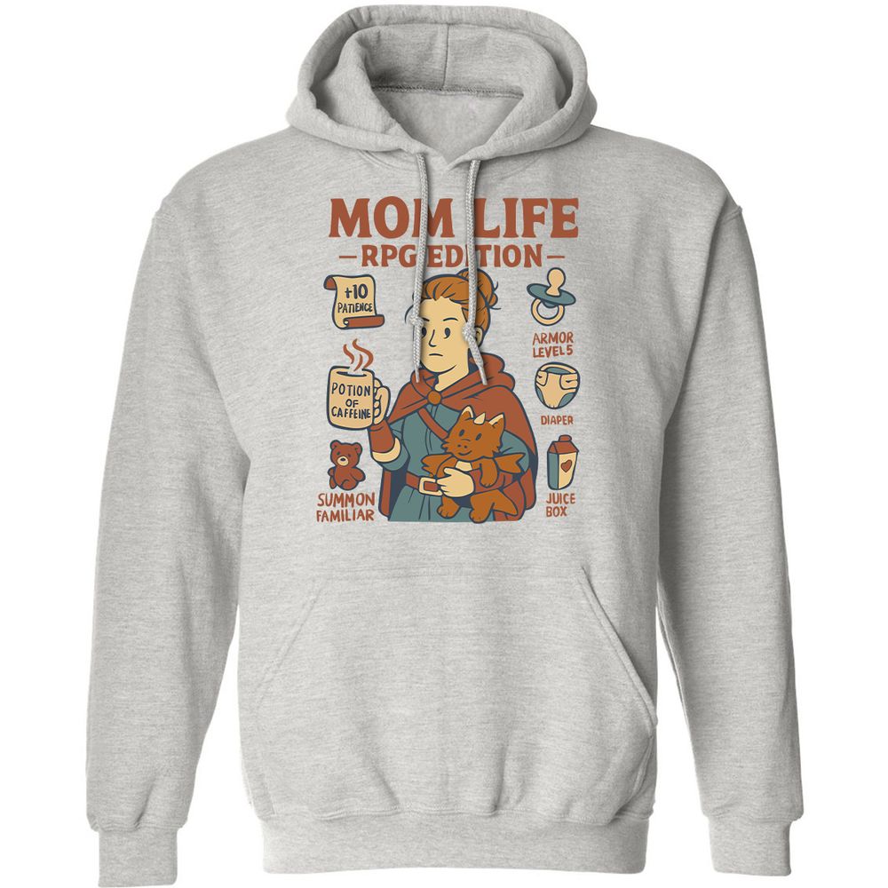 Mom Life RPG Edition Classic Unisex Hoodie - Ash - 2