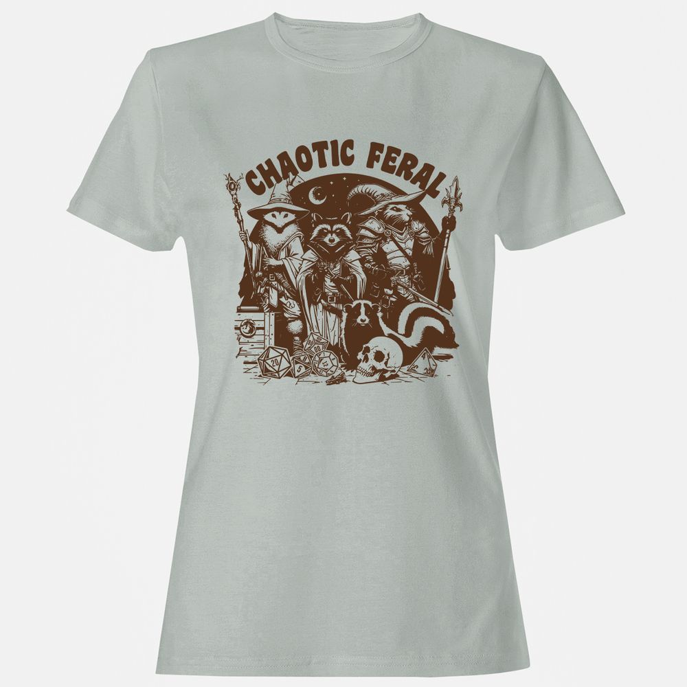 Raccoon Chaotic Feral Women's T-Shirt - Ash - 2