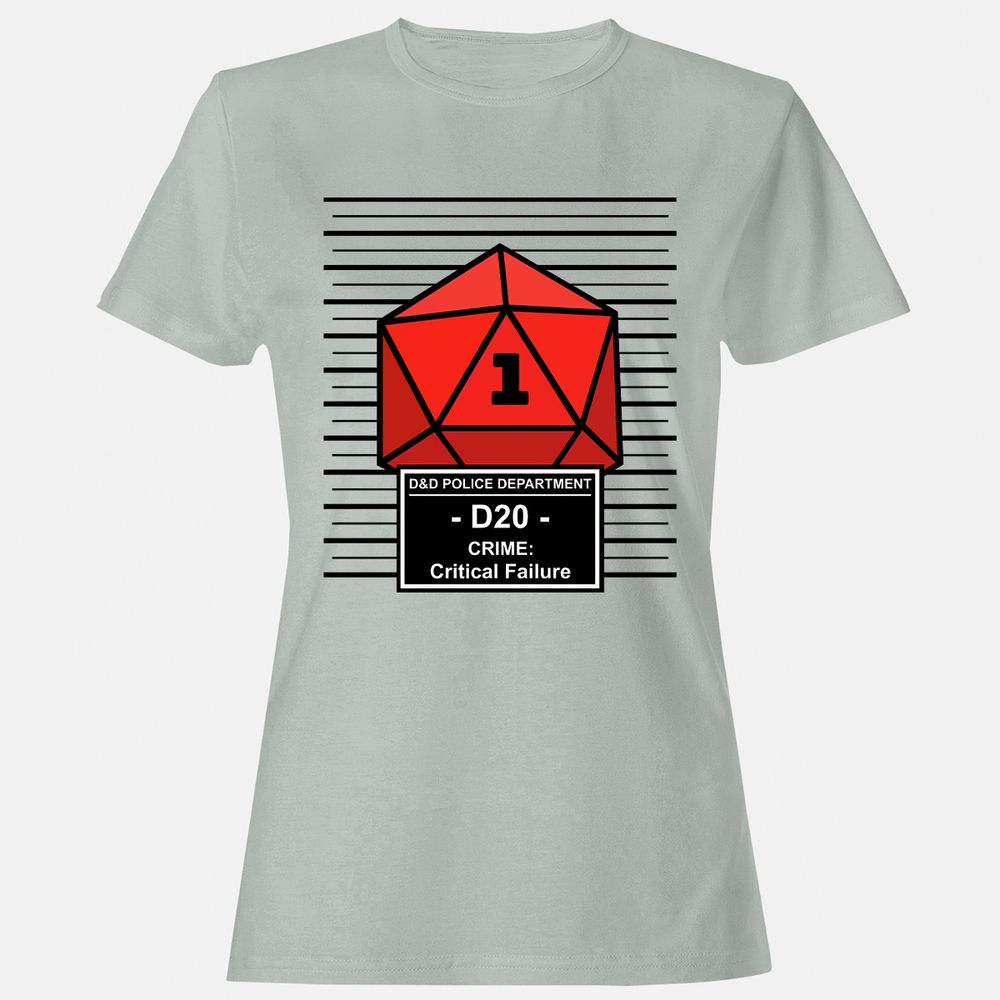 D20 Arrested For Critical Failure Women's T-Shirt - Ash - 2