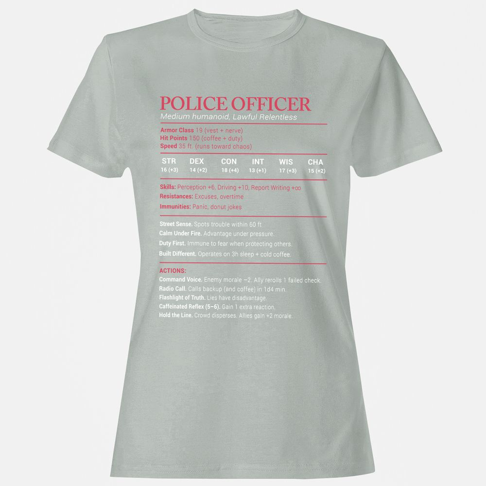 Police Officer Stats Women's T-Shirt - Ash - 2